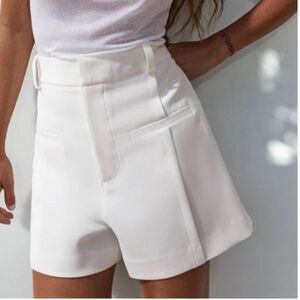 Zara White High Waisted Shorts